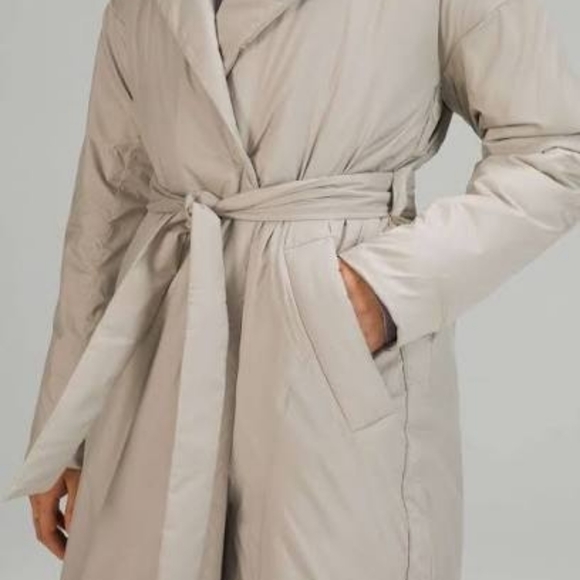 Lululemon Insulated Trench Coat Raw Linen Size 6 - Picture 2 of 11